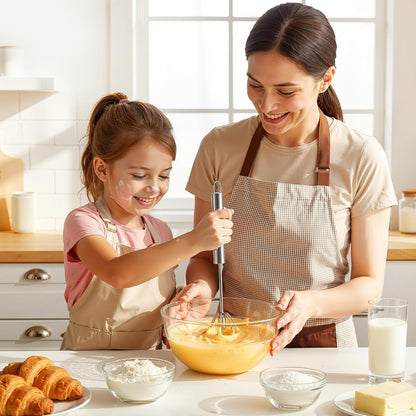 Danish Dough Whisk & Egg Whisk Set for Sourdough Bread, 2PCS Bread Dough Mixer for Sourdough, Pizza, Batter, Eggs & Cream, Heavy Duty Baking Whisks, 12-Inch