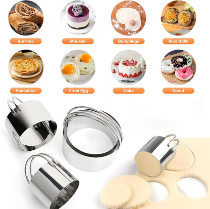 Pastry Cutter, Biscuit Cutter, Dough Scraper, Silicone Baking Mats, Stainless Steel Pastry Blender Set, Dough Cutter Biscuit Cutter Baking Pastry Mat Dough Blender Tools & Pastry Utensils (5 Pcs/Set)