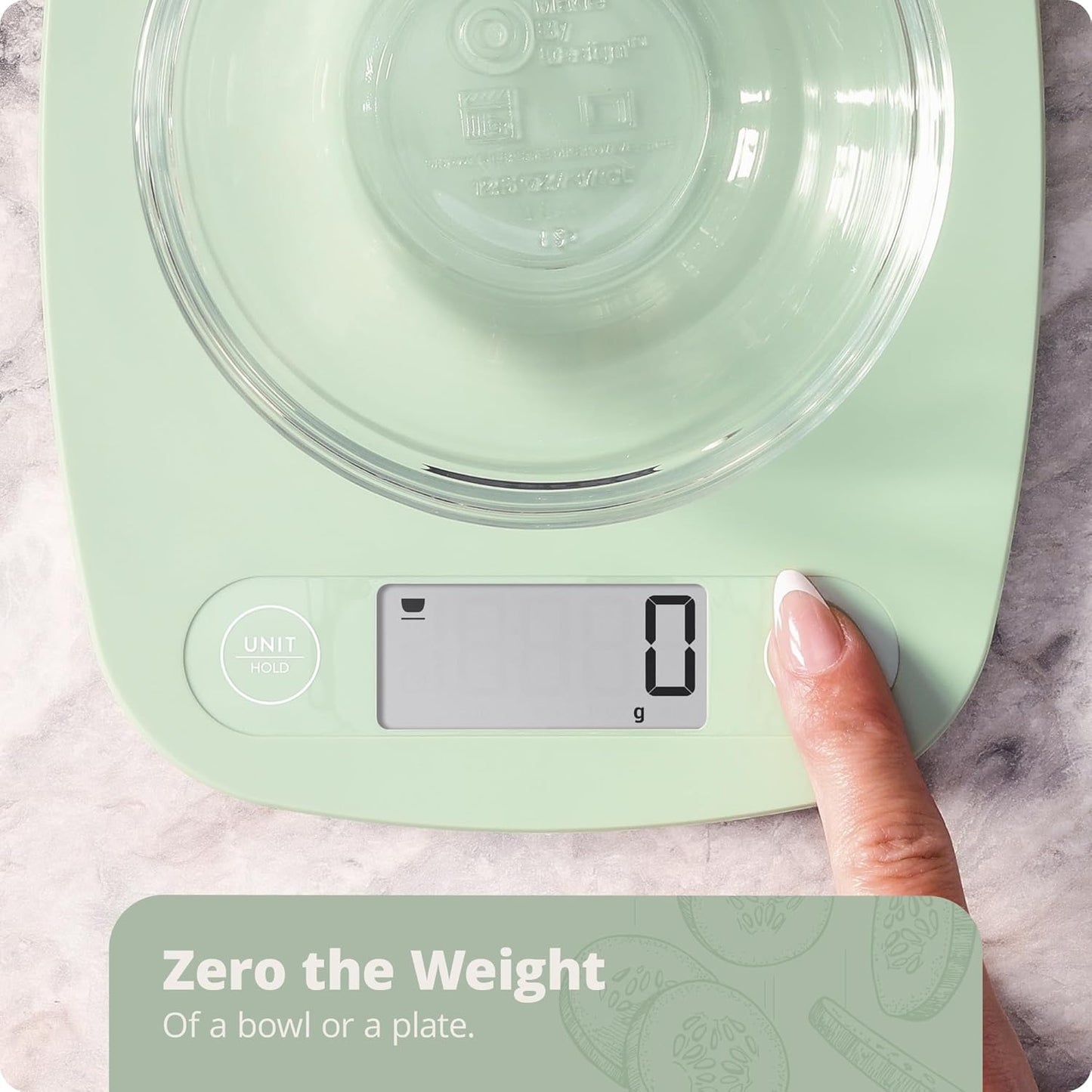 Greater Goods Food Scale – Digital Kitchen Scale, 1g Precision, Easy-Tare & Quick Conversion, Slim Compact Design, Durable & Portable | Ideal for Cooking, Baking & Meal Prep