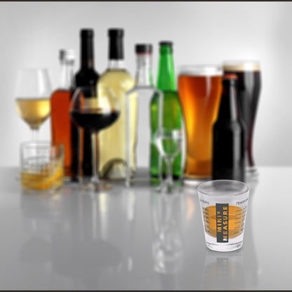 Kolder Mini Measure Heavy Glass, 20-Incremental Measurements Multi-Purpose Liquid and Dry Measuring Shot Glass, White