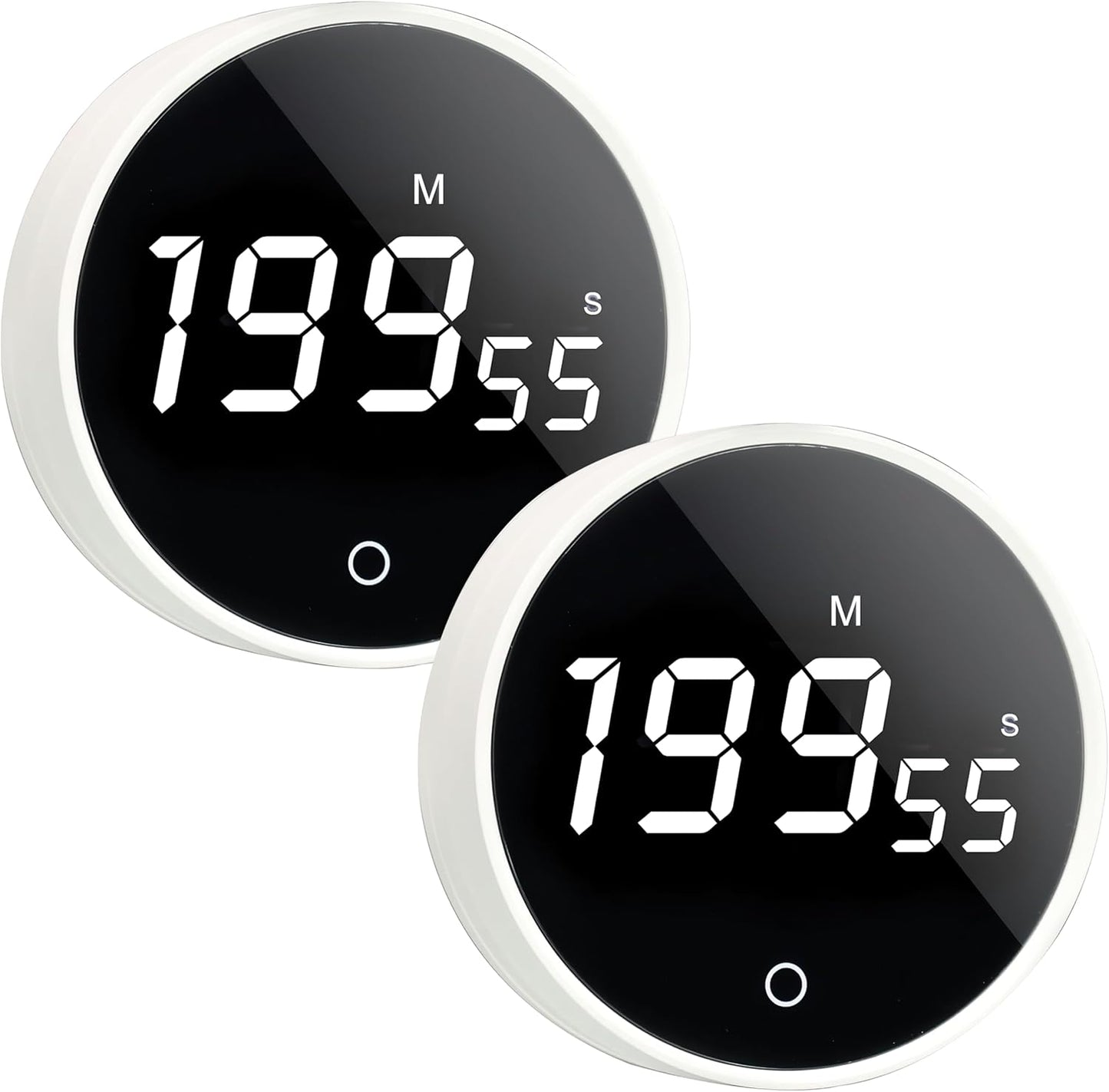 Digital Kitchen Timer - Magnetic 199-Minute Countdown Countup Timer with Large LED Display,Volume Adjustable, Visual timers for Cooking,Gym,Meeting,Classroom,Study,Work,Outdoor Activities,Black