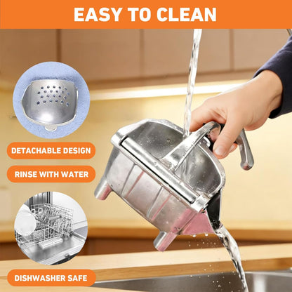 Hand Juicer Squeezer, Heavy Duty Fruit Juice Squeezer Handheld, Manual Juicer Hand Press with Ergonomic Grip, Cast Iron Juice Extractor for Lemon, Citrus, Orange, Lime, Grapefruit, Pomegranate (2PCS)