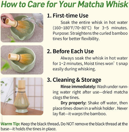 Matcha Whisk Set,5 Pcs Matcha Kit includes 18OZ Ceramic Bowl with Spout,Bamboo Whisk,Holder,Bamboo Scoop, Stainless Sifter for Matcha Lovers or Beginners
