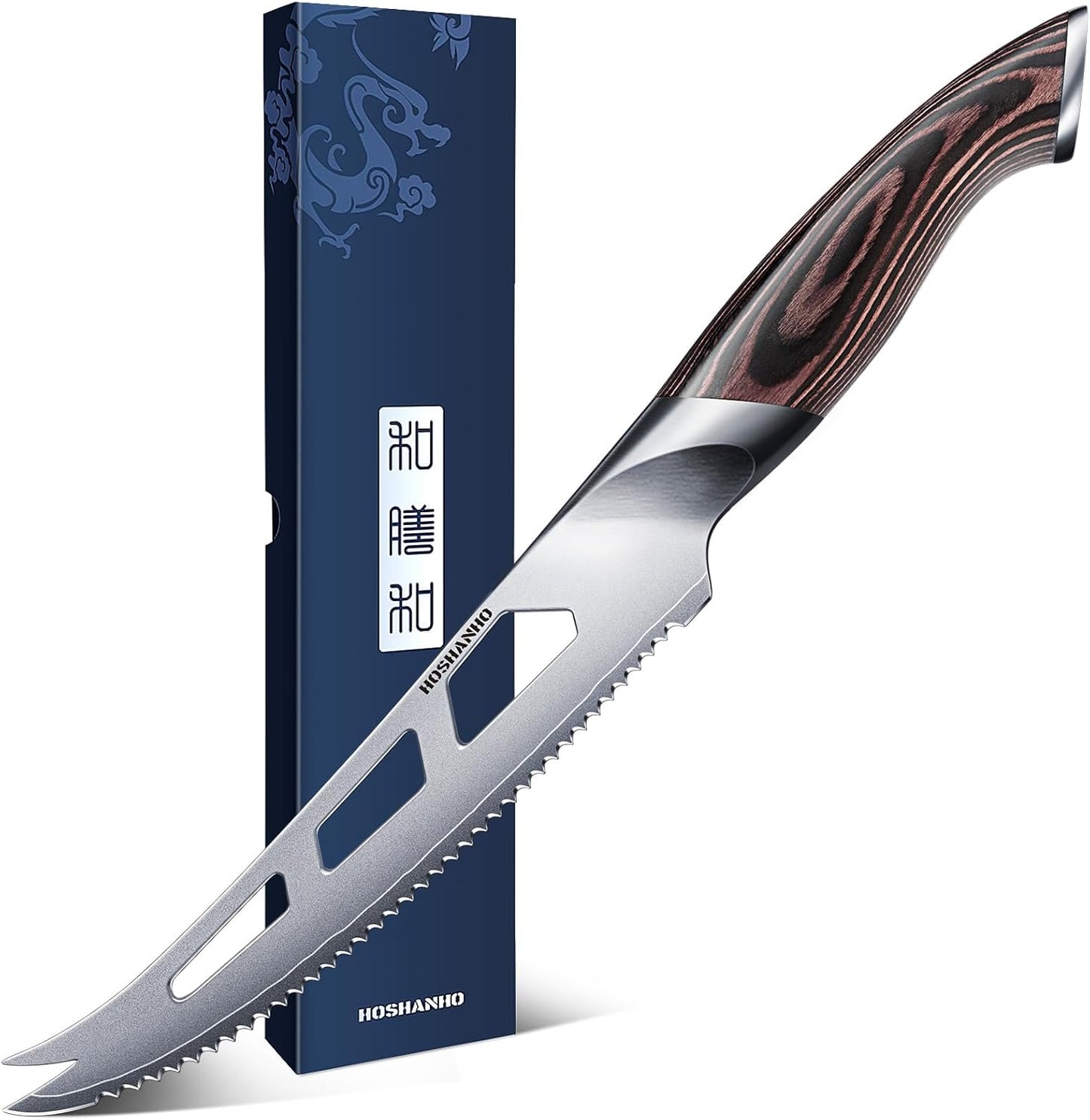 HOSHANHO 5 inch Tomato Knife, Ultra Sharp Japanese High Carbon Stainless Steel Tomato Slicer Knife, Professional Kitchen Knife for Cutting Vegetables and Fruits