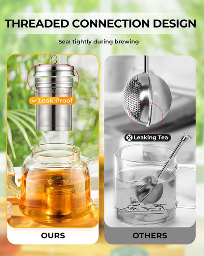 House Again Large Tea Infuser, Extra Fine Mesh Tea Strainers for Loose Tea, 18/8 Stainless Steel Tea Strainer with Extended Chain Hook, Tea Steeper for Brew Tea, Spices & Seasonings, for Multi Cups