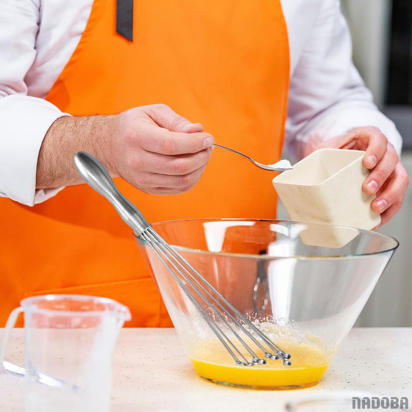 2Pcs Ball Whisk Set — Stainless Steel Whisk Set with Comfortable Ergonomic Handle | Excellent for Eggs, 10 Ball Head, Easy to Clean — Compact 12” & 10” for Versatile Stirring