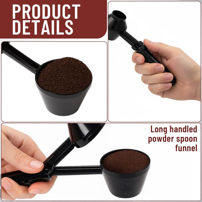 2 Pack Funnel Scoop for Powder, Protein Scoop Funnel,Coffee Powder Scoop with Durable ABS Material, Efficient Powder Transfer Tool for Kitchen and Gym