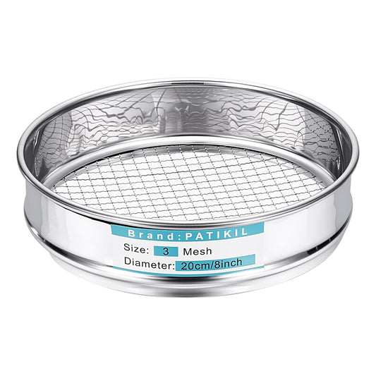 PATIKIL 325 Mesh(0.045mm) Lab Sieve, 3.9"(10cm) Diameter Sifting Screen 304 Stainless Steel Wire Cloth Fine Mesh Sieve for Industrial Laboratory Home Soil Sifter Dry Sift Screens Hash - Colors B