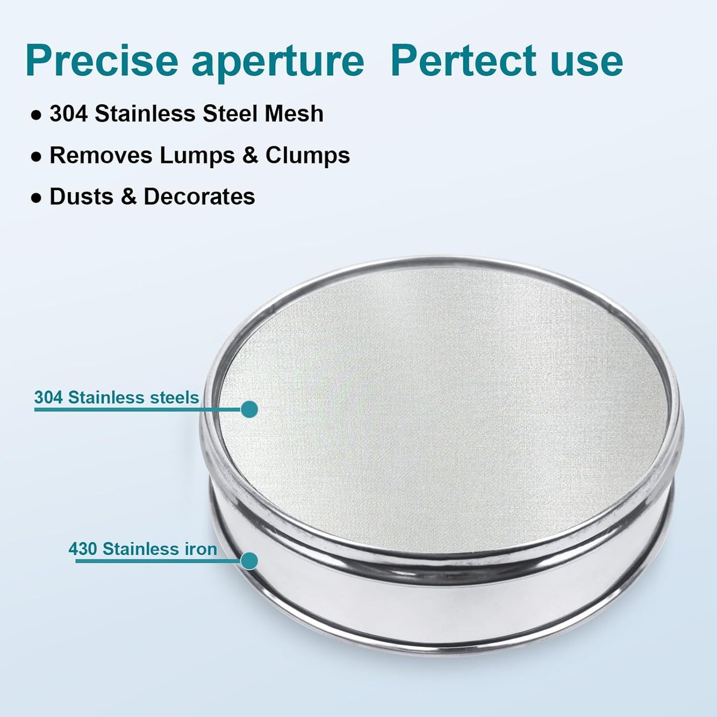 304 Stainless Steel Mesh Lab Sieve, 80 Mesh (0.2mm) Aperture Test Sieve, 7.9Inch(20cm) Diameter Economy Standard Analysis Sample Test Sieves for Industrial Laboratory Homes - Colors A