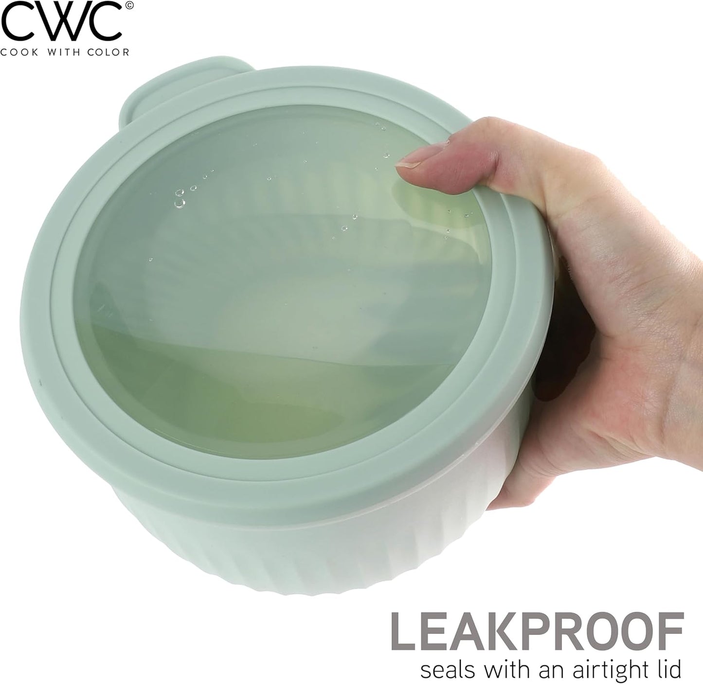 COOK WITH COLOR Prep Bowls with Lids- Wide and Deep Nesting Plastic Small Mixing Bowl Set with Lids, 8 Piece Set - Wide Bowls, Blue