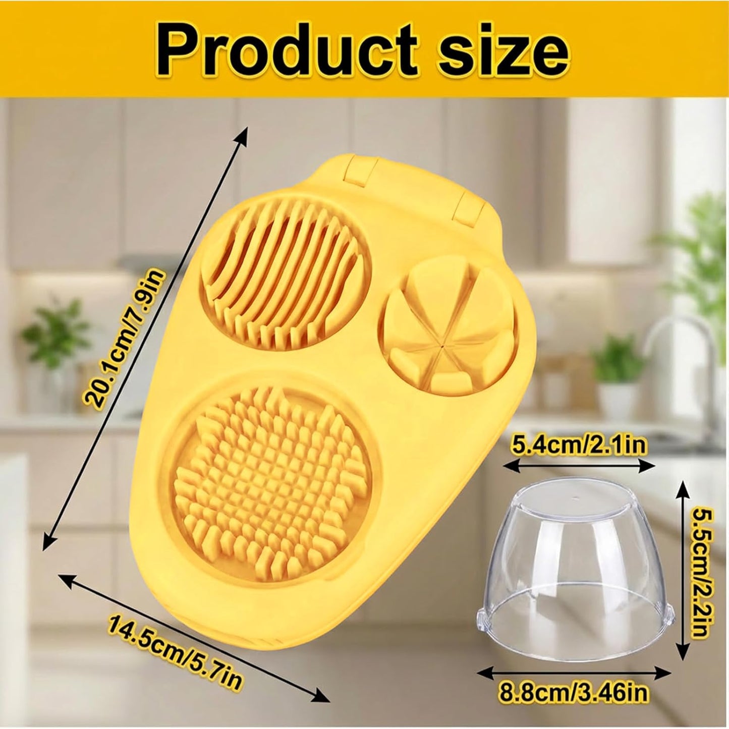 3-in-1 Heavy Duty Egg Slicer, Stainless Steel Blades with Multiple Cutting Modes for Hard Boiled Eggs, Mushrooms, Strawberry, Multifunctional Kitchen Tool, Send Goods from Local Warehouse