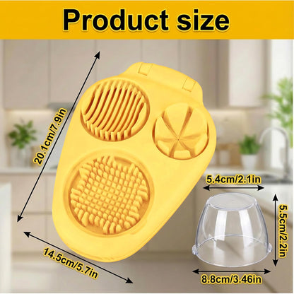 3-in-1 Heavy Duty Egg Slicer, Stainless Steel Blades with Multiple Cutting Modes for Hard Boiled Eggs, Mushrooms, Strawberry, Multifunctional Kitchen Tool, Send Goods from Local Warehouse