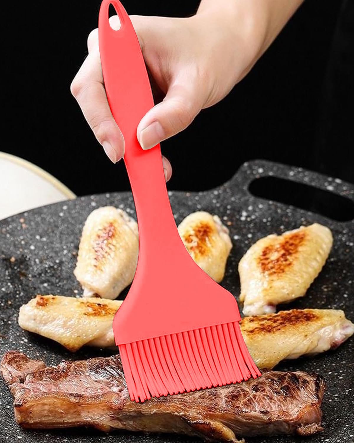 2Pcs Silicone Basting Pastry Brush - Heat Resistant Cooking Brushes Food Brush for Oil, Sauce, BBQ, Baking Outdoor Grill Dishwasher Safe – Green