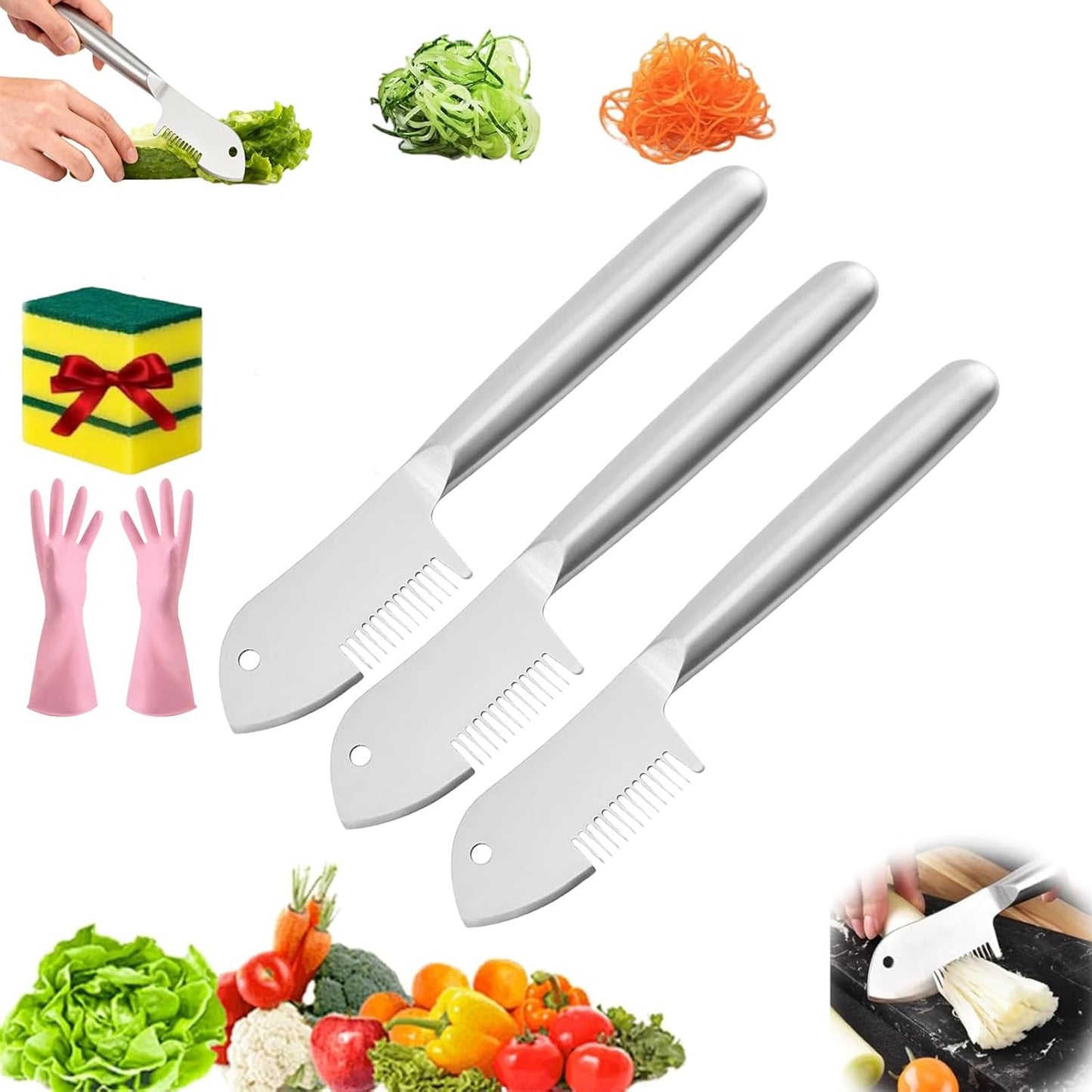 Stainless Steel Multi-purpose Julienne Peeler, 2026 New Precision Julienne Blade, Vegetable Julienne Slicer Quick & Easy Kitchen Shredder Tool for Fruit, Potatoes, Carrot (1PCS)
