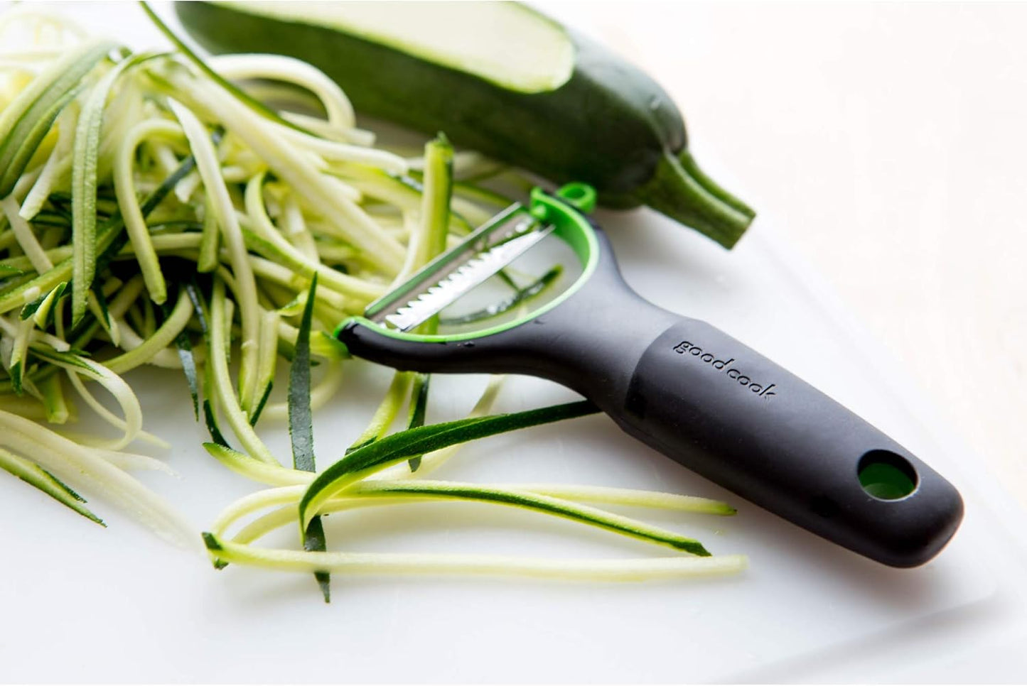 GoodCook Y-Shaped Julian Vegetable Peeler, Easy Grip, Stainless Steel Blade, Black and Green