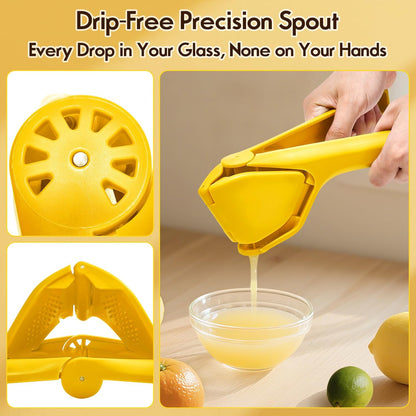 Manual Lemon Squeezer, Hand Lemon Squeezer, Durability and longevity, Easy to Use & Dishwasher Safe, Lemon Juicer, Citrus Juicer, Lemon Juicer Squeezer to Squeeze Lemons, Yellow, HomeyVenture