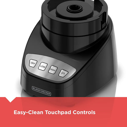 BLACK+DECKER 8-Cup Food Processor, Easy Assembly, Stainless Steel S-Blade, Shred, Slice, Chop, Puree, 450W Motor