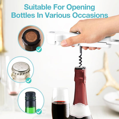 7 in 1 Jar Opener Bottle Opener and Wine Opener for Seniors with Arthritis, Weak Hands, Multi Retractable Magnetic Can Opener, Original Kitchen Lid Opener Tool (Black)