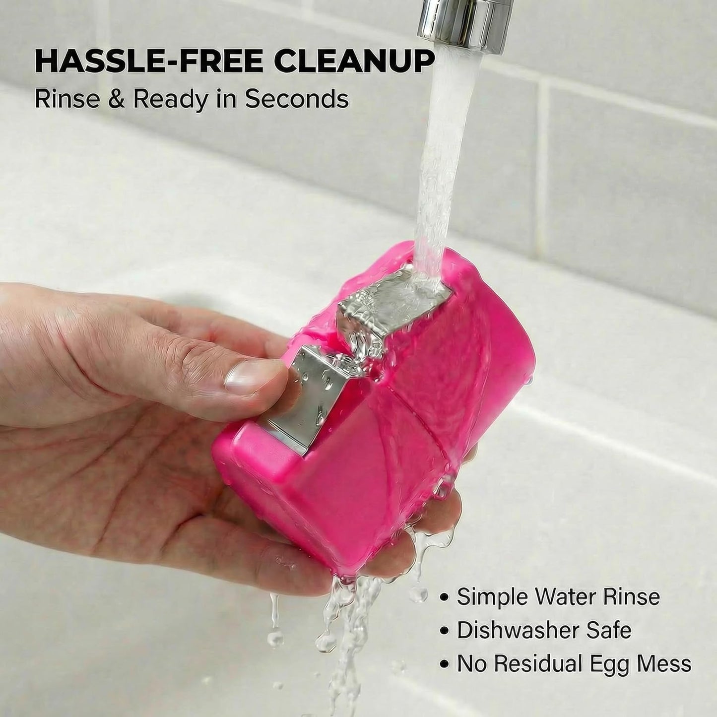 Premium PP Egg Shell Opener & Cracker, Clean Crack Egg Tool with Built-In Separator, Fits Multiple Egg Sizes, Dishwasher Safe Kitchen Gadget for Raw & Soft-Boiled Eggs, Rose Red