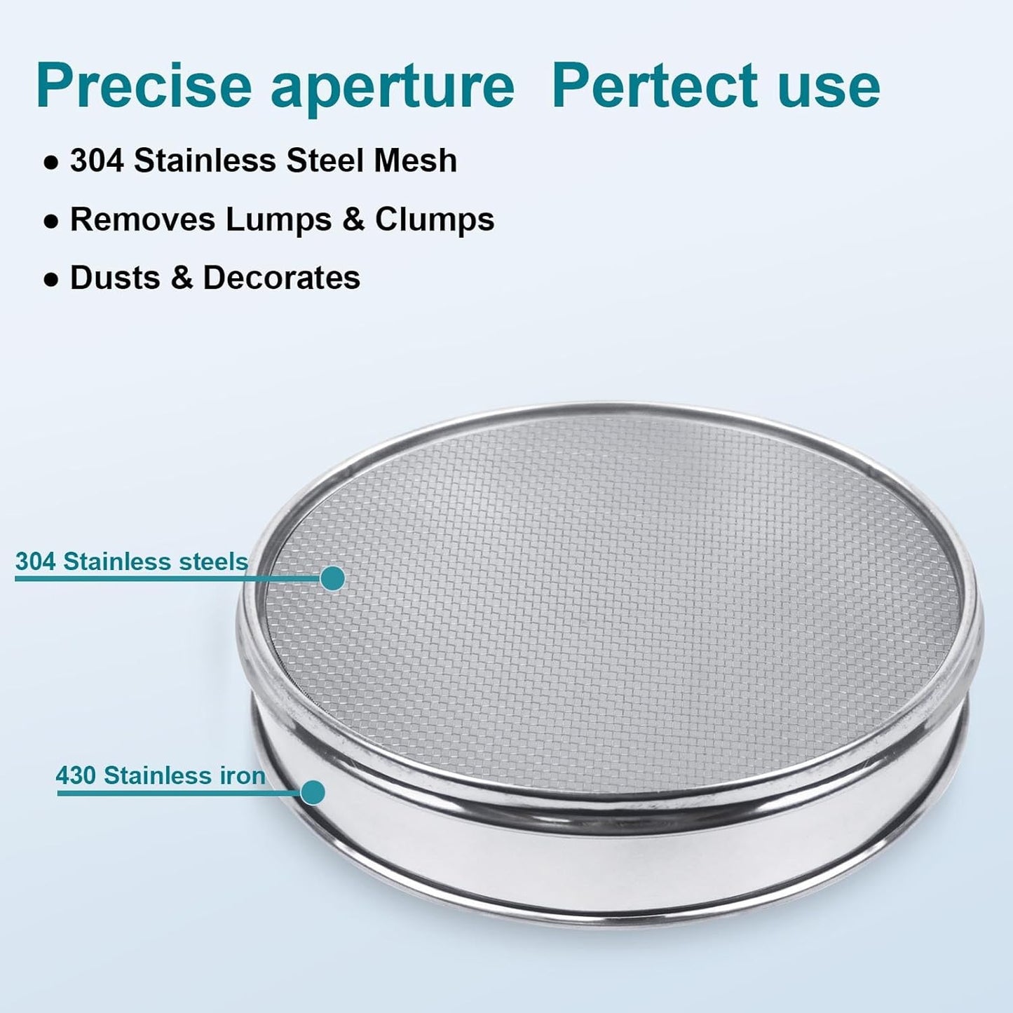 304 Stainless Steel Lab Sieve Screen Mesh, 6 Mesh(3.5mm) Aperture Test Sieve, 12Inch(30cm) Diameter Economy Standard Analysis Sample Test Sieves for Industrial Laboratory Homes - Colors B