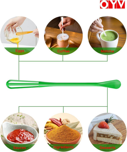 OYV Scandinavian Modern Colors Mini Whisk Set, 8.5 in Mini Whisks for Cooking, 3 Pieces Small Wisk For Whisking, Beating, Blending Ingredients, Mixing Sauces, BPA Free Tiny Whisk