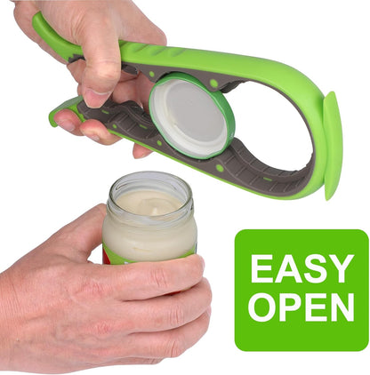 Jar Opener Multifunction Adjustable for 1-4 inches Bottle Can, Stainless Steel Lids Off Jar Opener. Fit Seniors, Arthritis, Women, Chilren, Weak Hands