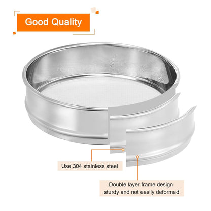 PATIKIL 40 Mesh Lab Sieve, 8" Diameter Test Sieve 304 Stainless Steel Wire Cloth (0.45mm) for Industrial Laboratory - Colors A