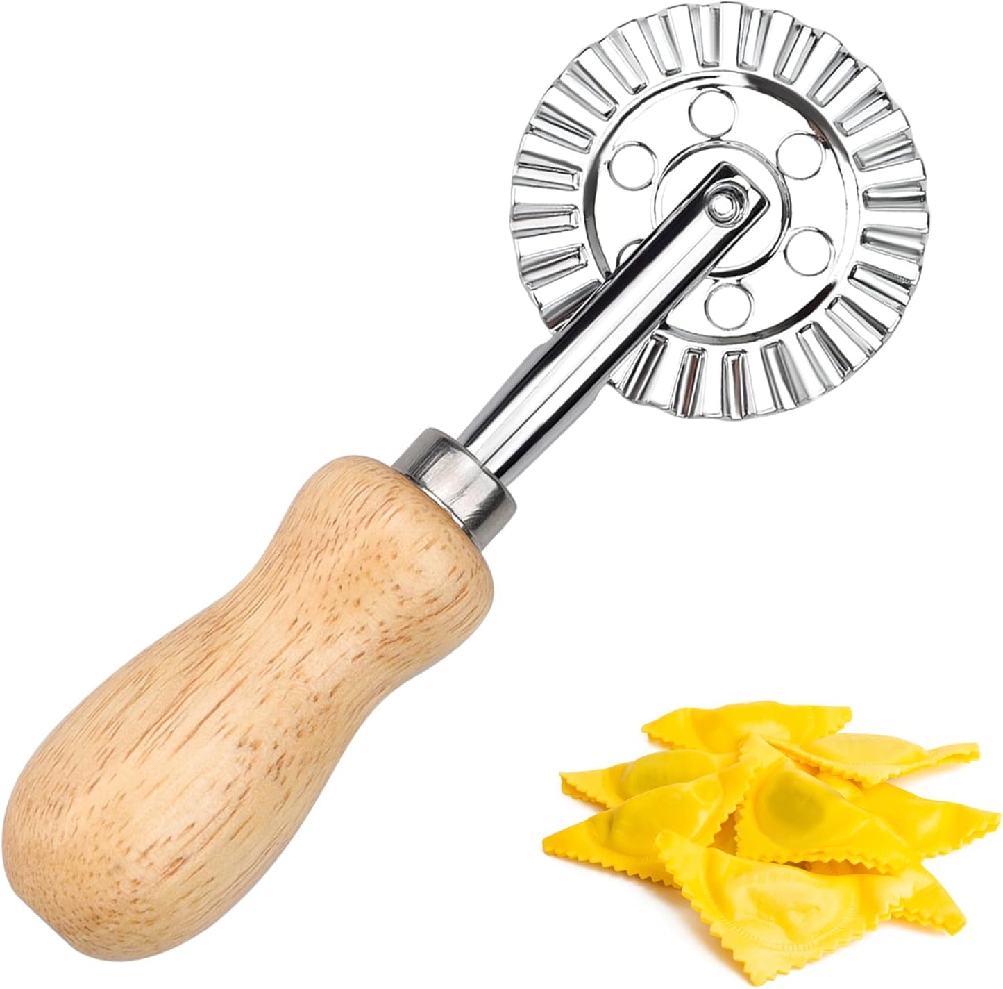 Pastry Cutter Double Wheel - Exquisite Wooden Handle, Perfect for Pasta, Pizza, Ravioli, Cookie -Cheese Slicers Enhance Your Culinary Artistry
