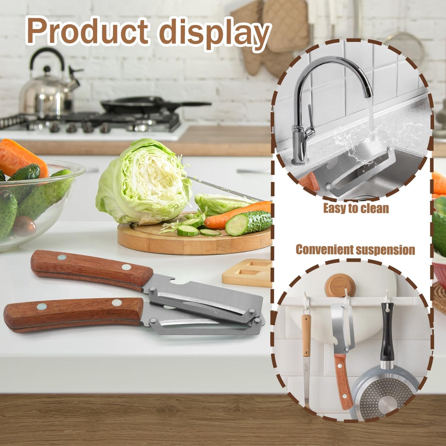 2Pcs Multi-Functional Vegetable Peeler for Kitchen, Features Solid Wood Handles, Fruit and Vegetable Peeler