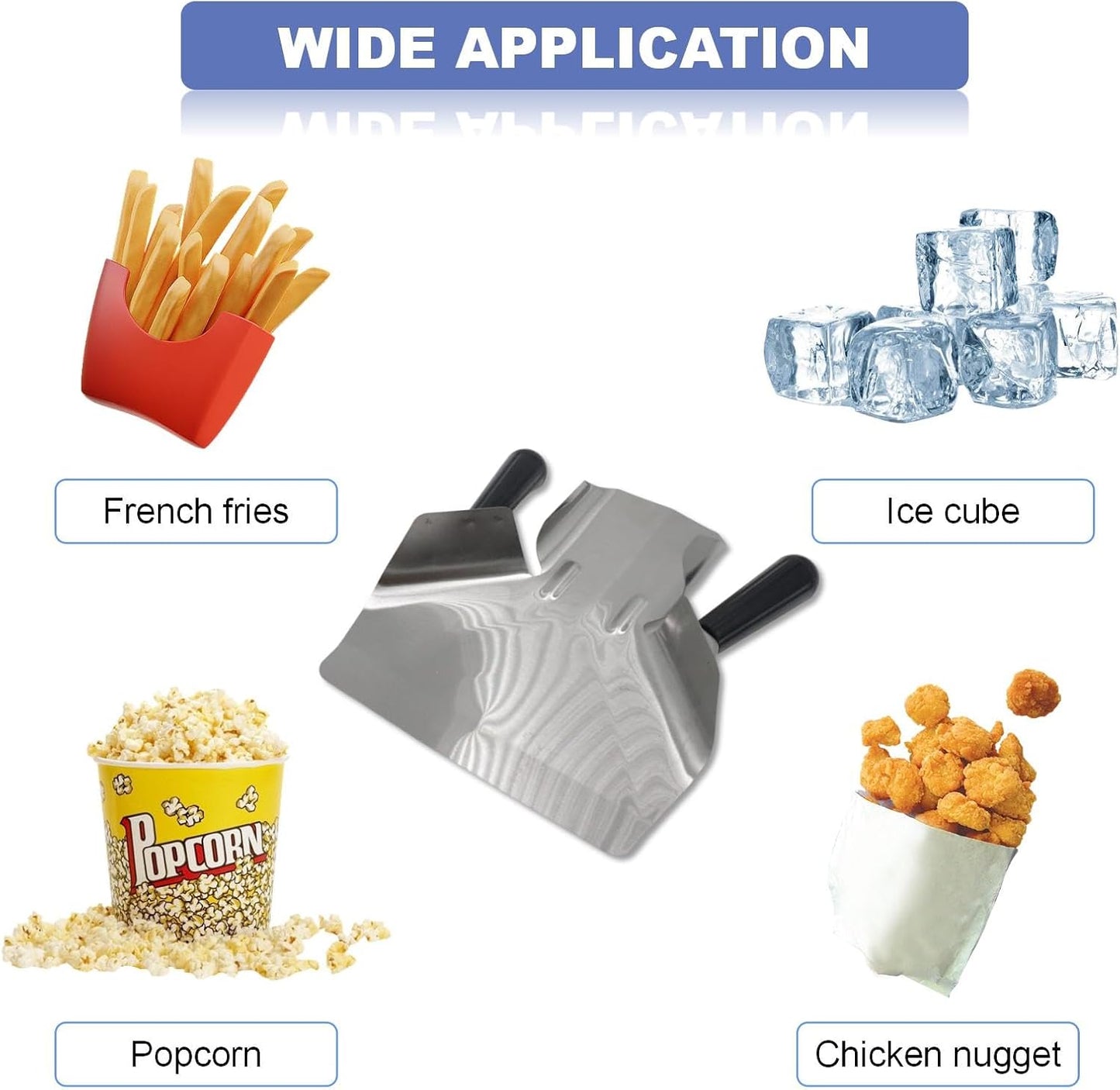 French Fry Scoop & Scooper - Polycarbonate Multipurpose Utility Scooper for Ice Candy Snacks & More
