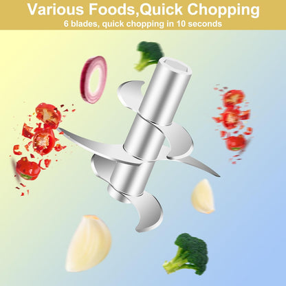 450ML (1.8 Cup) Electric Garlic Chopper, Mini Portable Food Processor, Garlic Grinder Masher for Onion, Ginger, Chili, Fruit, Vegetable, Meat