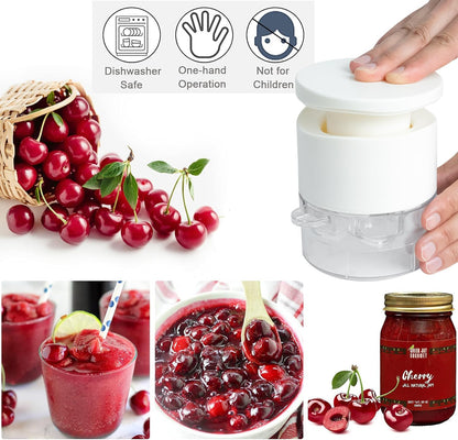 Cherry Pitter Tool 7-in-1, Portable Cherries Seed Remover, Fruit Pit Core Remover for Make Fresh Cherry Dishes, Cherry Pie and Jam and Cocktail Cherries