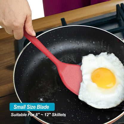 Silicone Spatula Turner Set, High Heat Resistant Spatulas with Seamless One Piece Design, Nonstick Rubber Flippers Utensils for Baking & Cooking,BPA-Free, Starry Blue,11IN