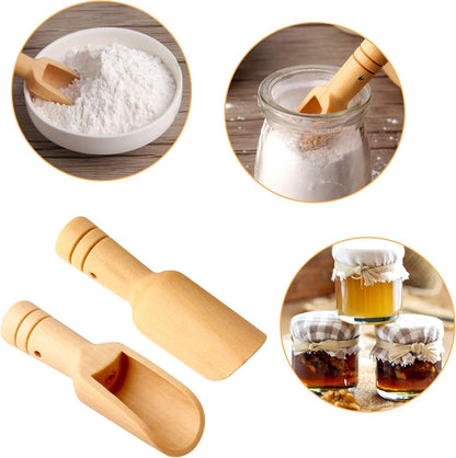 8pcs Mini Wooden Spoons，Mini Bamboo Spoons for Bath Salts, tea scoop, Washing Powder spoon，wooden candy spoon