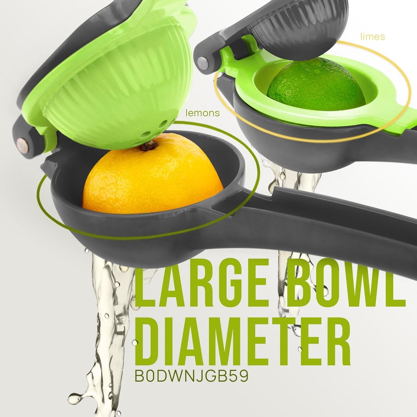 Zulay Kitchen Metal 2-in-1 Lemon Squeezer - Sturdy Max Extraction Hand Juicer Lemon Squeezer Gets Every Last Drop - Easy to Clean Manual Citrus Juicer - Easy-Use Lemon Juicer Squeezer - Yellow/Green