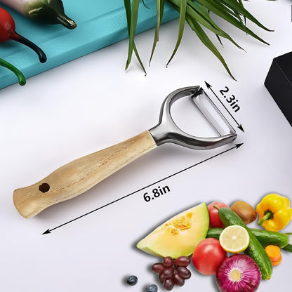 Vegetable Peelers For Kitchen,Stainless Steel Potato Peelers,Swivel Fruit Peeler Featuring Sharp And Durable Blades,Can Be Quickly Peeled,Ergonomic Solid Wood Anti Slip Handle