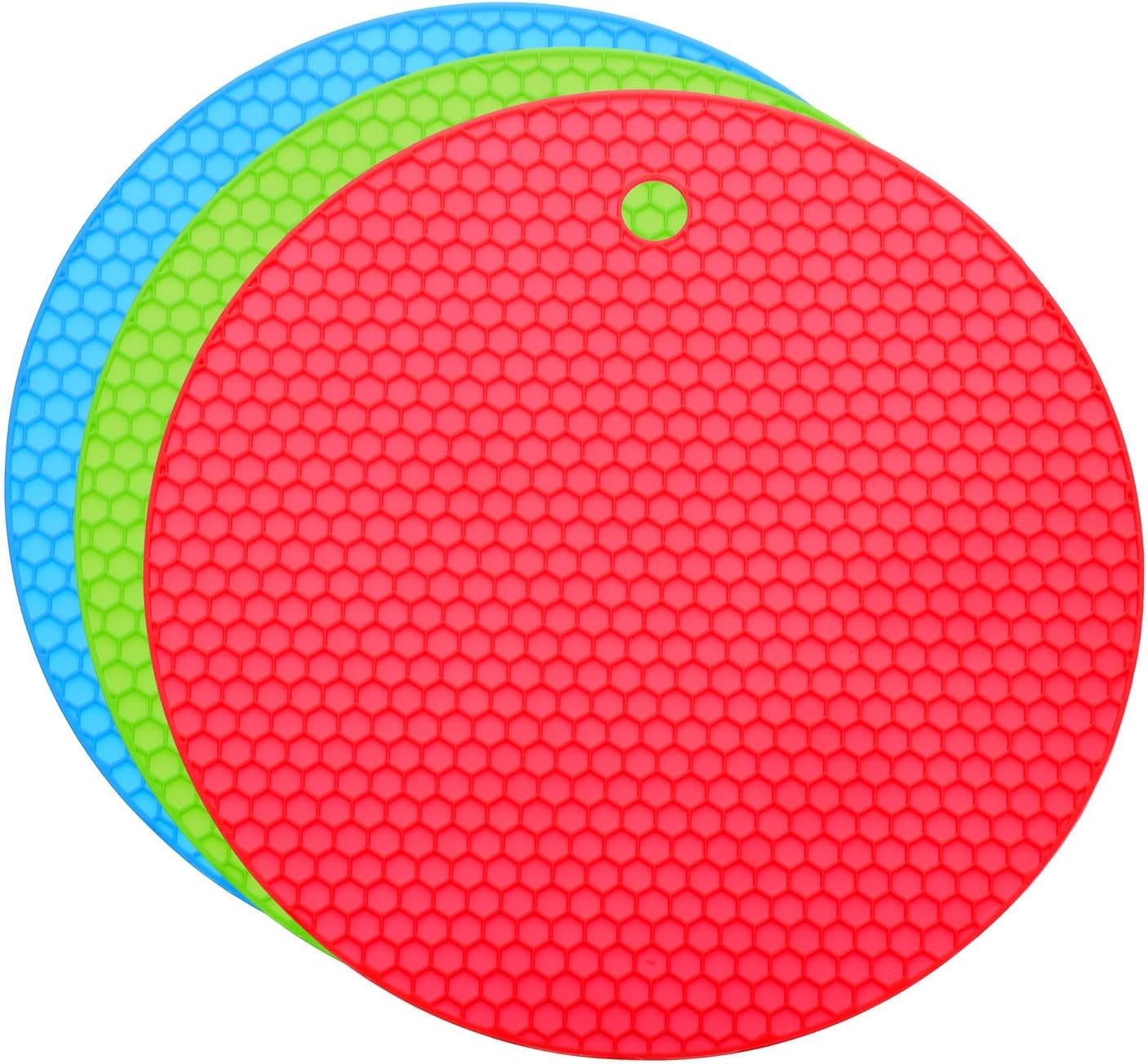 uxcell 3pcs Silicone Jar Opener Pads, 17.5cm/7" Texture Can Opener Multipurpose Round Bottle Lid Opener Non-Slip Coasters for Weak Hands Seniors Children, Orange, Blue, Gray