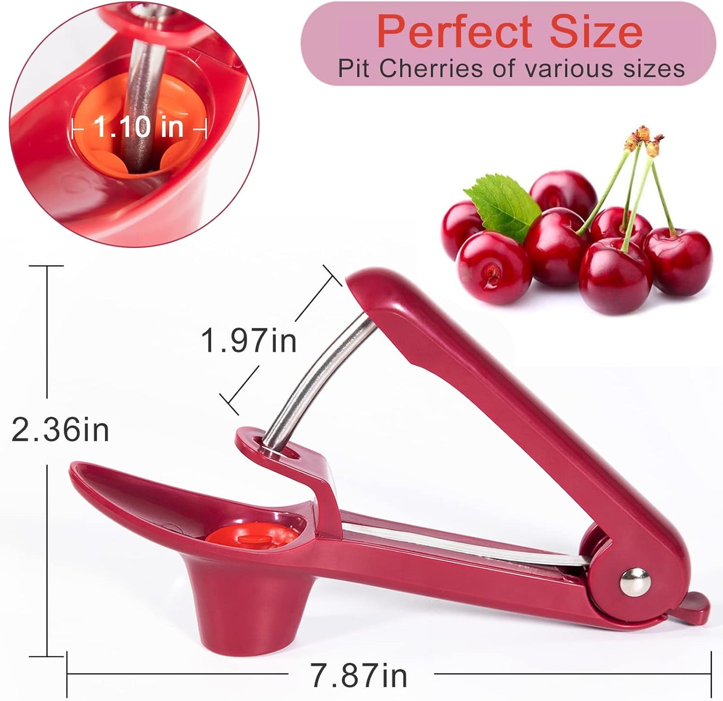 Cherry Pitter Tool Pit Remover, Multiple Cherry Seed Remover, 7 Holes Cherry Stoner Pitter Quick Release, Multiple Cherry Pit Remover Cherries Jam