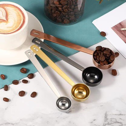 uxcell Measuring Spoon, 15ml Long Handle Table Scoop Teaspoon Coffee Scoop Spoon for Ground Coffee Tea Sugar Cooking Baking, Black