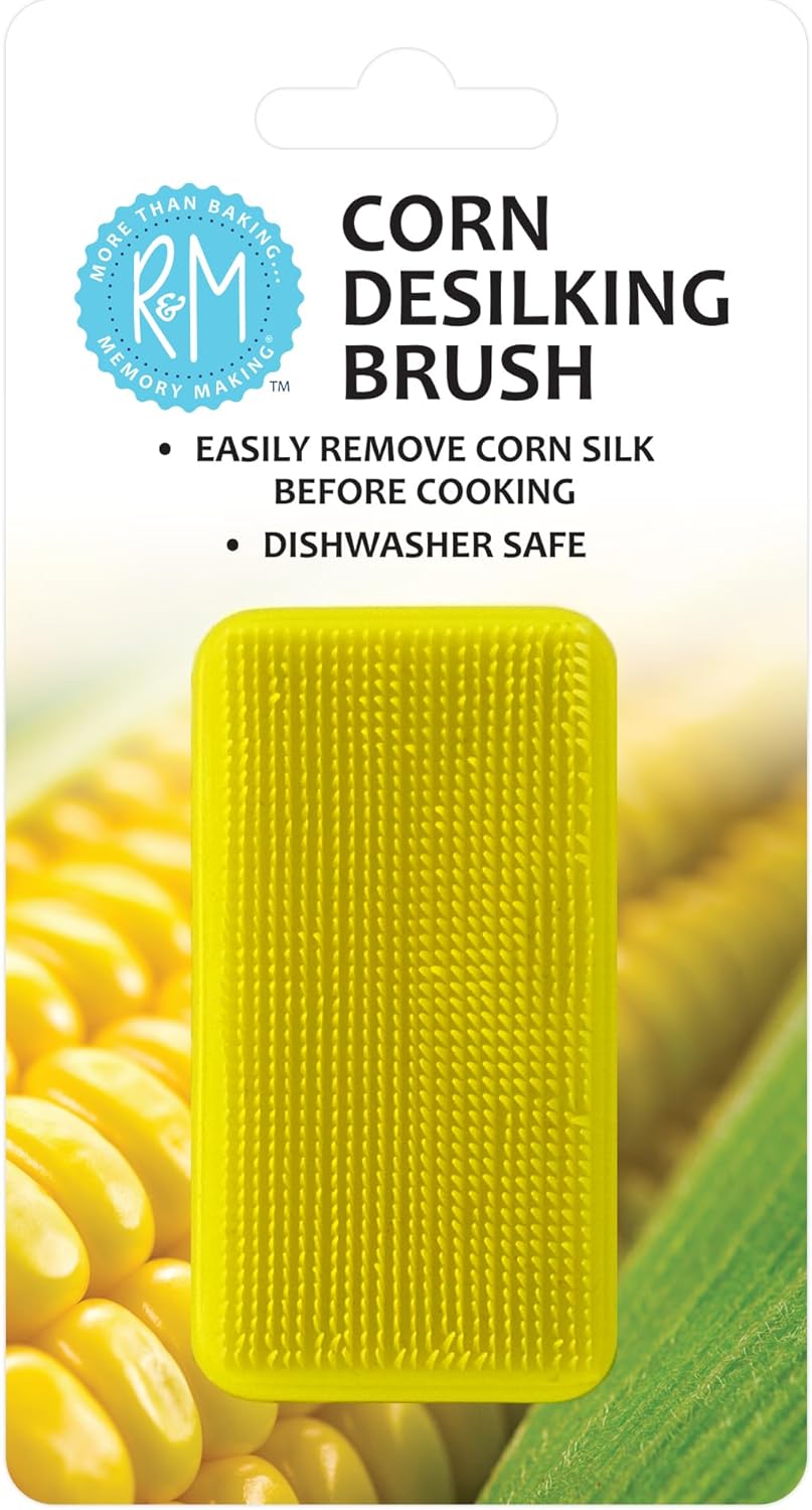 R&M Corn De-Silking Brush, Vegetable Brush, Easy to Hold, Small, Yellow