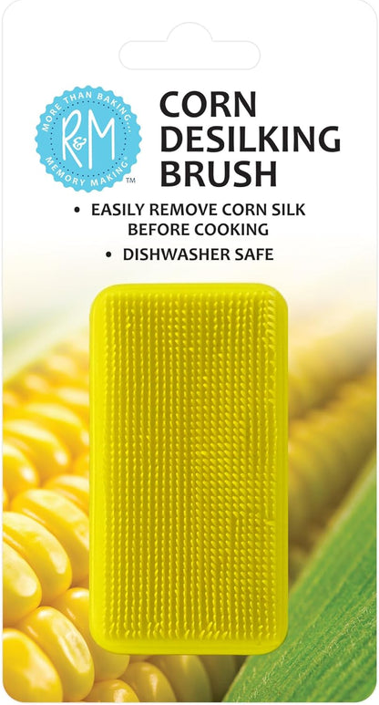 R&M Corn De-Silking Brush, Vegetable Brush, Easy to Hold, Small, Yellow