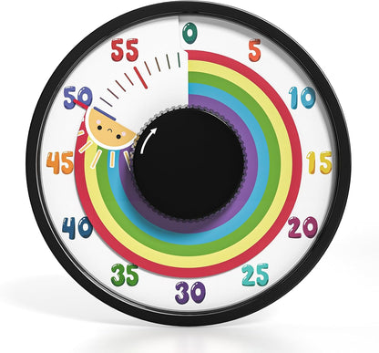Secura 60-Minute Rainbow Visual Timer 6-Inch Mechanical Countdown Timers for Teaching, Meeting, Cooking, Working - Timer for Kids with Magnetic Backing (Blue)