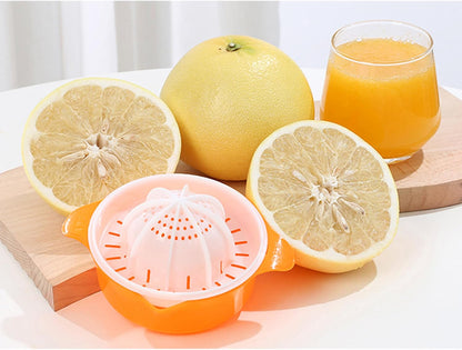 Citrus Orange Juicer, Lemon Manual Hand Squeezer Lime Press Anti-Slip Lid Rotation Reamer with Strainer and Container…