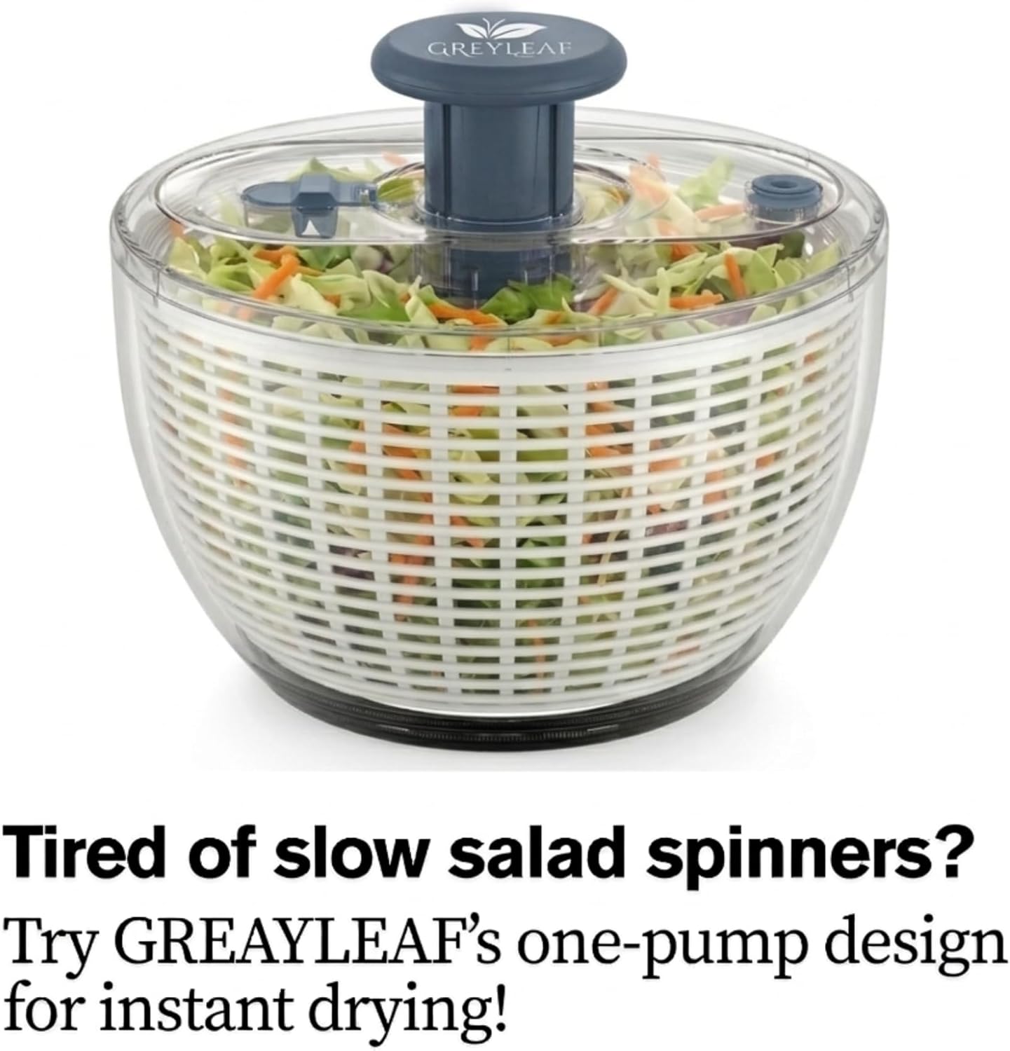 Salad Spinner 3.8 Qt – Large Lettuce Spinner & Vegetable Washer, Fruit Washer Bowl with Strainer, BPA-Free Produce Cleaner & Dryer for Kitchen