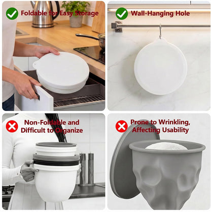 3 Pack Silicone Bowl Liners with Lids for KitchenAid 5QT Tilt Head Mixer, Collapsible Food-Grade Bowl Inserts, Thick Heat/Cold Resistant Silicone Mixing Bowl Liners