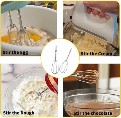 Hand Mixer Beaters Attachments for KitchenAid KHM512 KHM6118 KHM7210 KHM926, Including Turbo Beater, Pro Whisk, Dough Hooks, Blending Rod, Set of 6