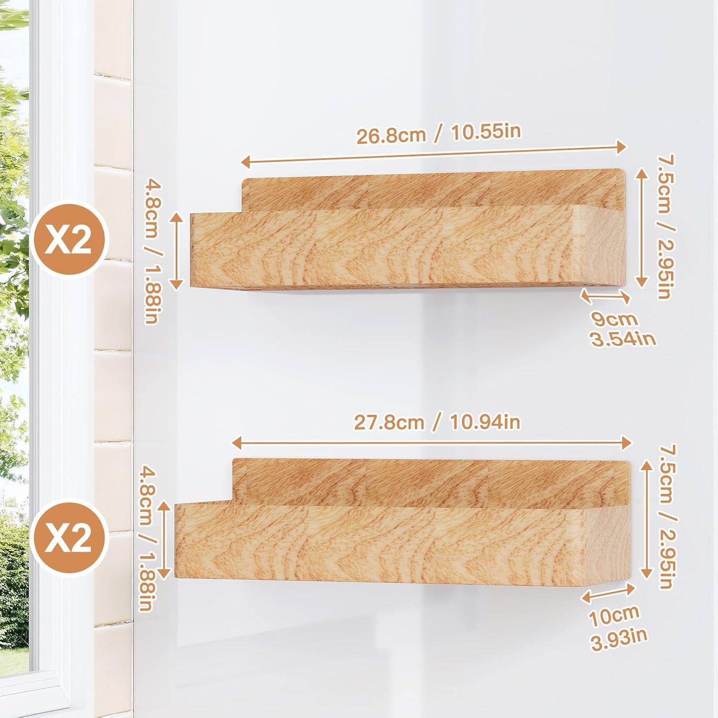 Mystozer Magnetic Spice Rack for Refrigerator, Kitchen Organizer and Storage Shelf, Black (4 Pack)…
