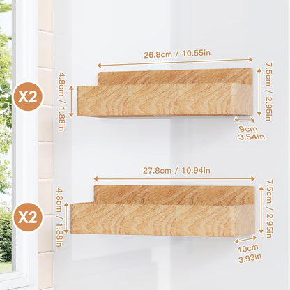 Mystozer Magnetic Spice Rack for Refrigerator, Kitchen Organizer and Storage Shelf, Black (4 Pack)…