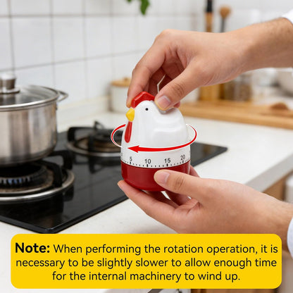Cute Kitchen Timer, Mechanical Chicken Egg Timer 60 Minute Loud Alarm Manual Wind up Timer for Cooking Baking, Cute Animal for Classroom Home Kitchen, 2.5x3.2 Inch