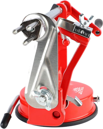 ARSUK Apple Peeler Corer Slicer with Suction Base – 3-in-1 Heavy Duty Cast Iron Hand Crank Machine for Potatoes & Pears – Stainless Steel Blades, Adjustable Arm, Quick Peeling & Spiral Slicing Tool